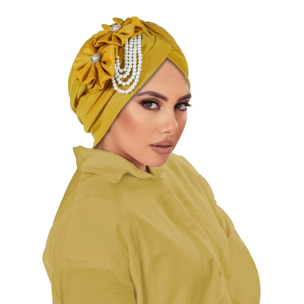 Bonnet Chimio Respirant, Turban Élégant à Motif Floral, Chapeau pour Perte de Cheveux, Style Féminin