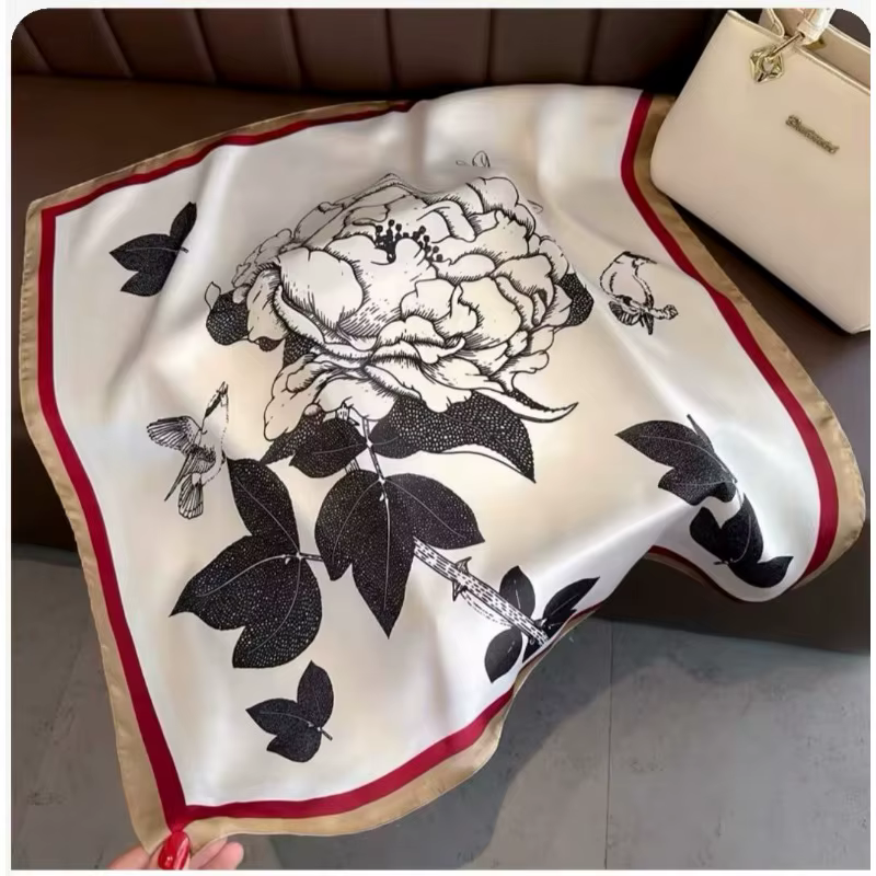Foulard universel à motif de chaîne de 70cm, Imitation soie, carré haut de gamme, accessoires pour v