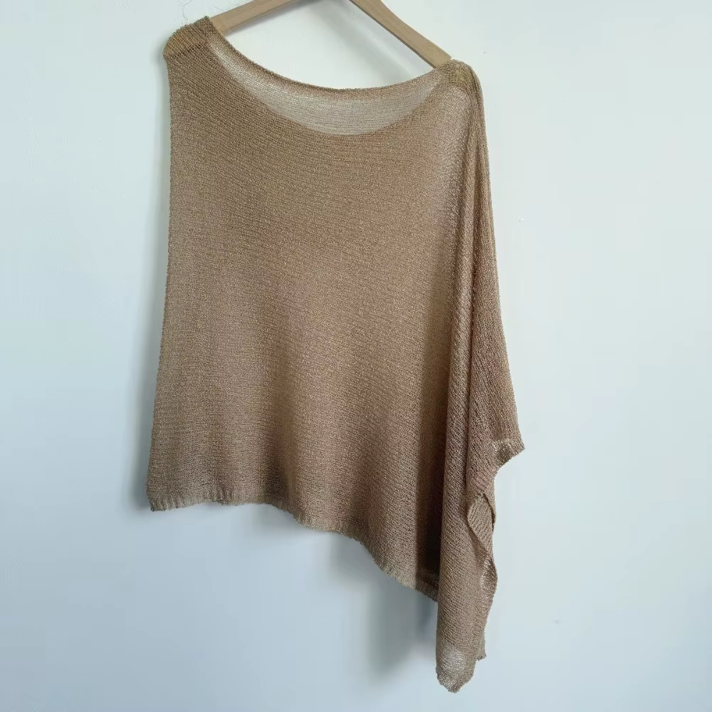 Poncho décontracté en crochet à épaules tombantes, transparent, irrégulier, cache-maillot de plage, 