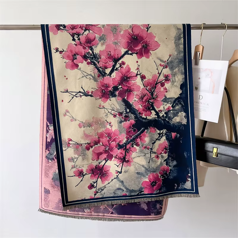 Écharpe de luxe en cachemire pour femme, Design chaud, couverture Pashmina, Poncho, châle, épais, Bu