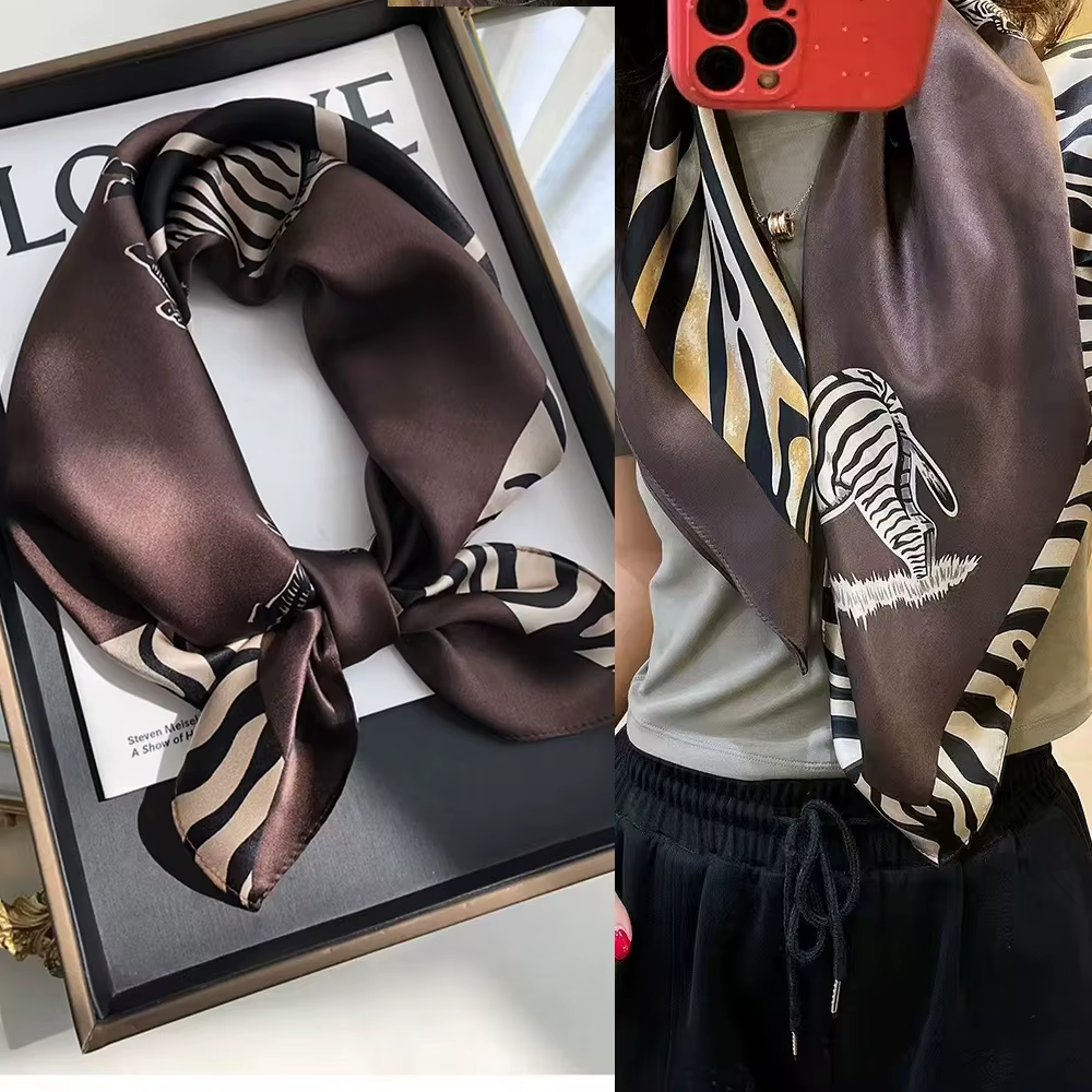 Écharpe en soie de mûrier 100% verte pour femme, foulard pour cheveux, printemps automne, élégante, 