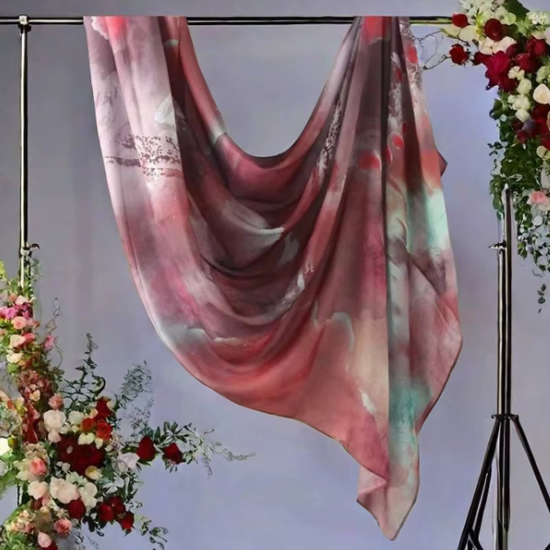 Écharpe musulmane en marbre Hijab imprimé aquarelle, Protection solaire douce et respirante, légère,