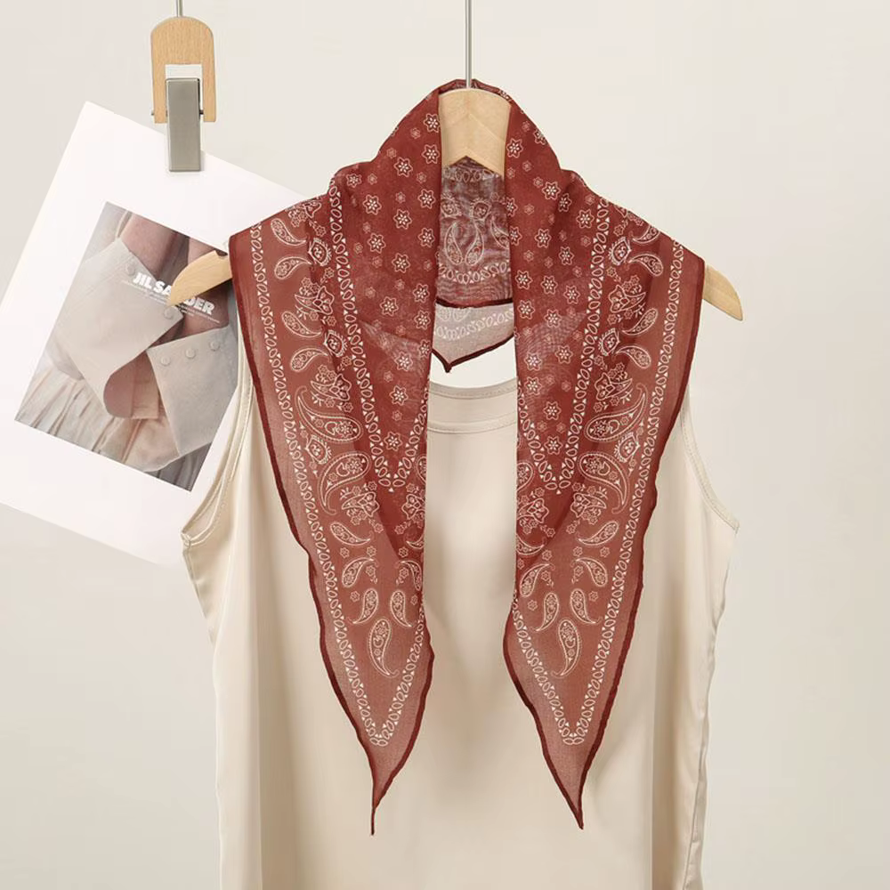 Foulard de cou extérieur châle Paisley rubans de cheveux bandeaux Bandana Triangle foulard noix de c