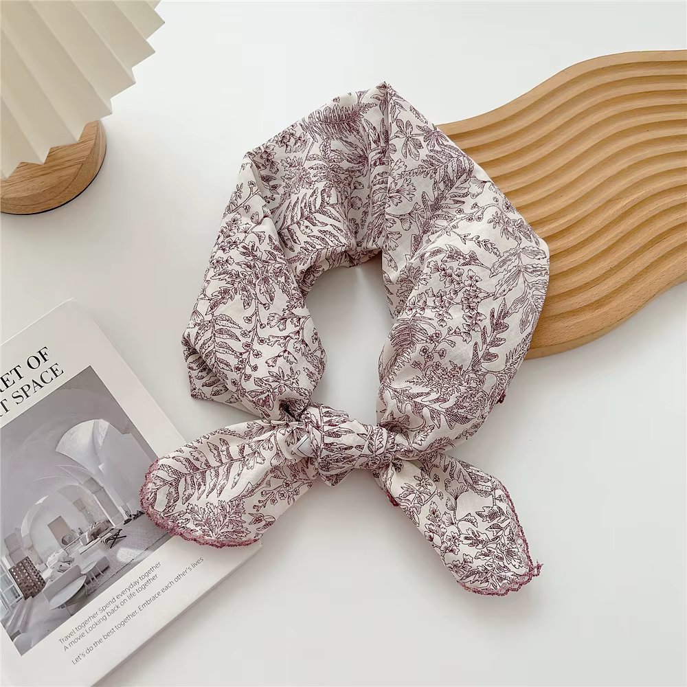 70cm mouchoir coton cou foulards pour femmes petit foulard sac écharpes bandeau carré mignon Bandana