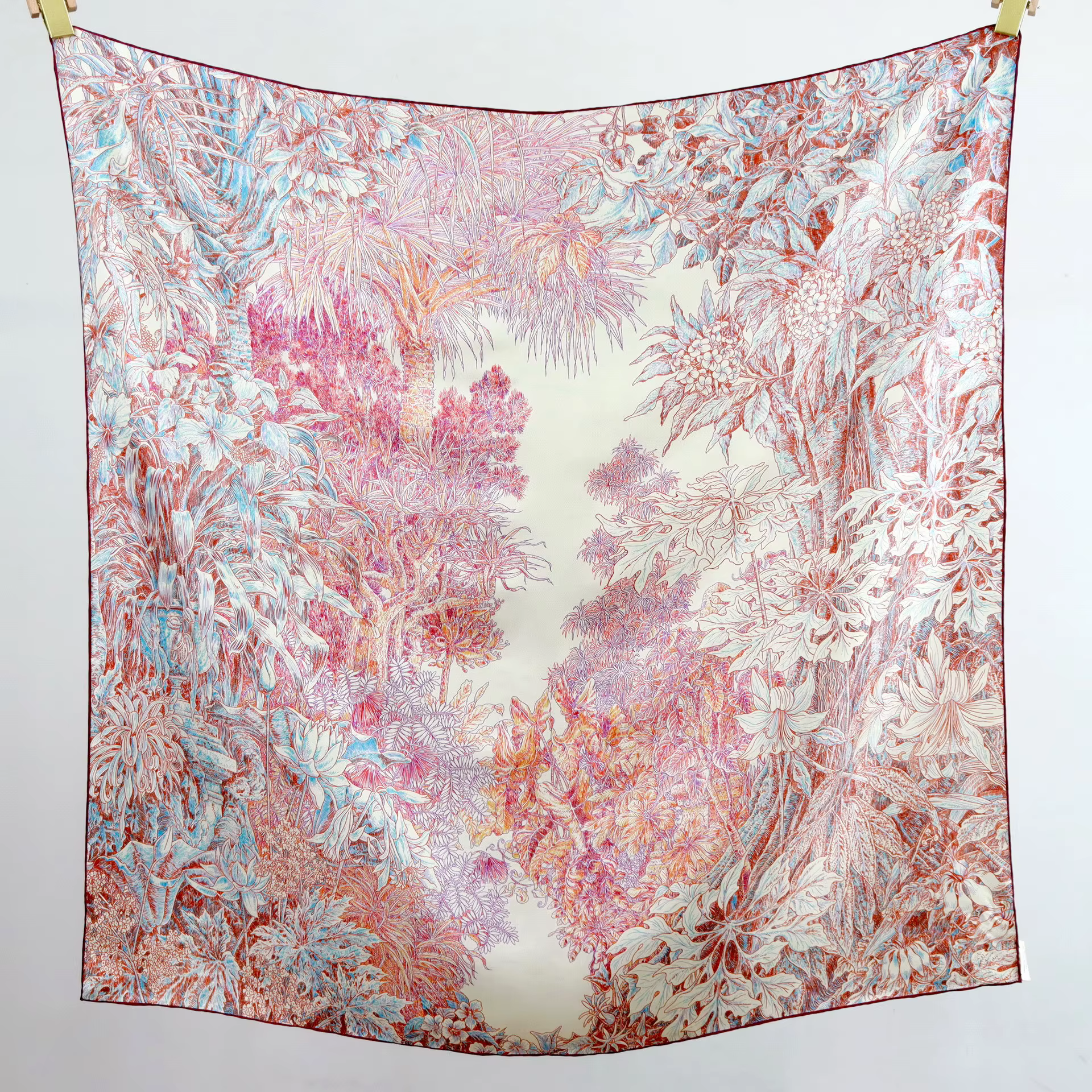 Foulard de mûrier pur 90CM, foulards en soie de luxe de styliste, châles roulés à la main, Bandanas 