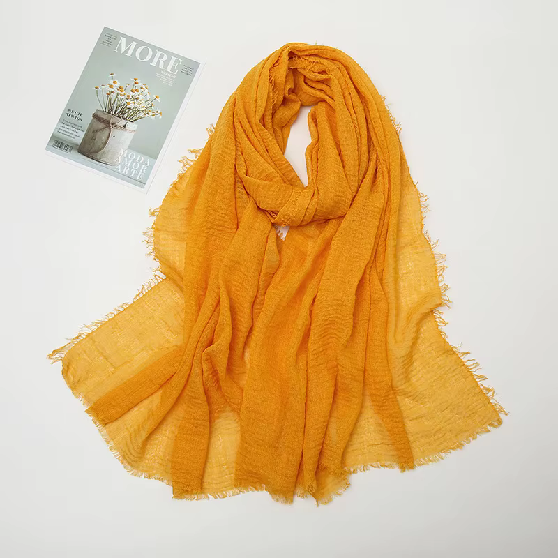 Écharpe en coton et lin pour femme, foulards fins, châle doux, foulard en viscose, châles ronds fémi
