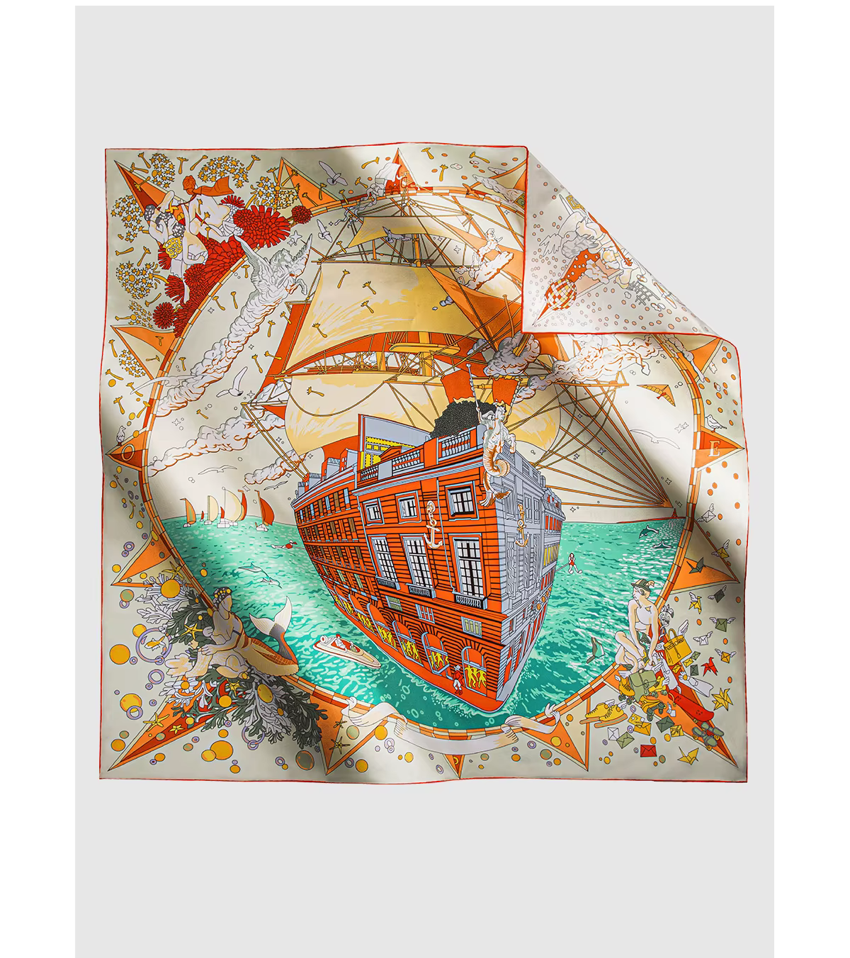 Foulard carré en soie sergé de 90CM, Bandanas, ourlets de luxe, châles à roulettes, accessoires pour