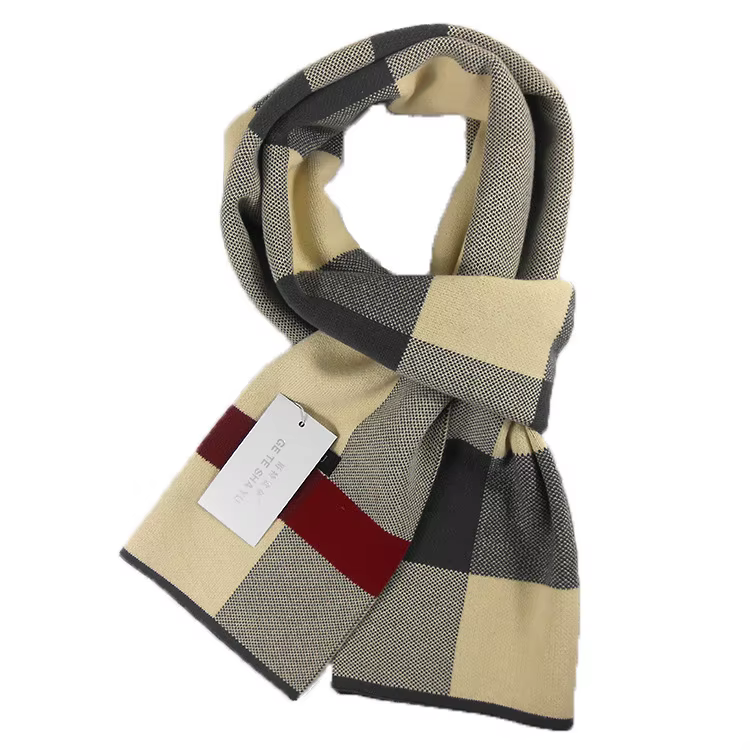 Marque de créateur hommes cachemire Plaid écharpe chaud foulard classique treillis homme affaires fo