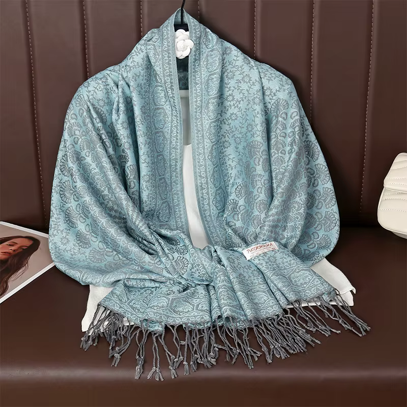 [T123] 70*180 cm Style ethnique en plein air femmes Paisley Jacquard écharpe épais cachemire gland c