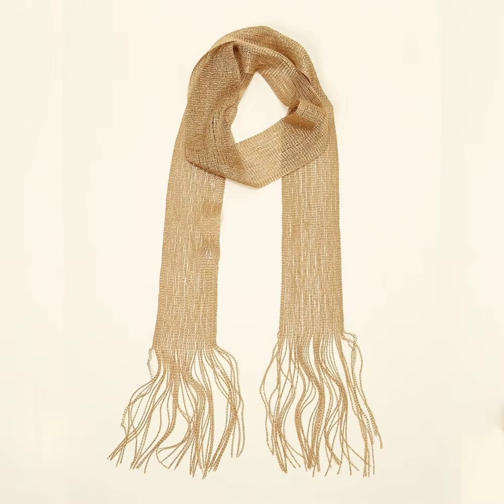 Écharpe à pampilles longue et fine, tendance, Vintage, rétro, bandeau, marque de luxe, styliste, mul