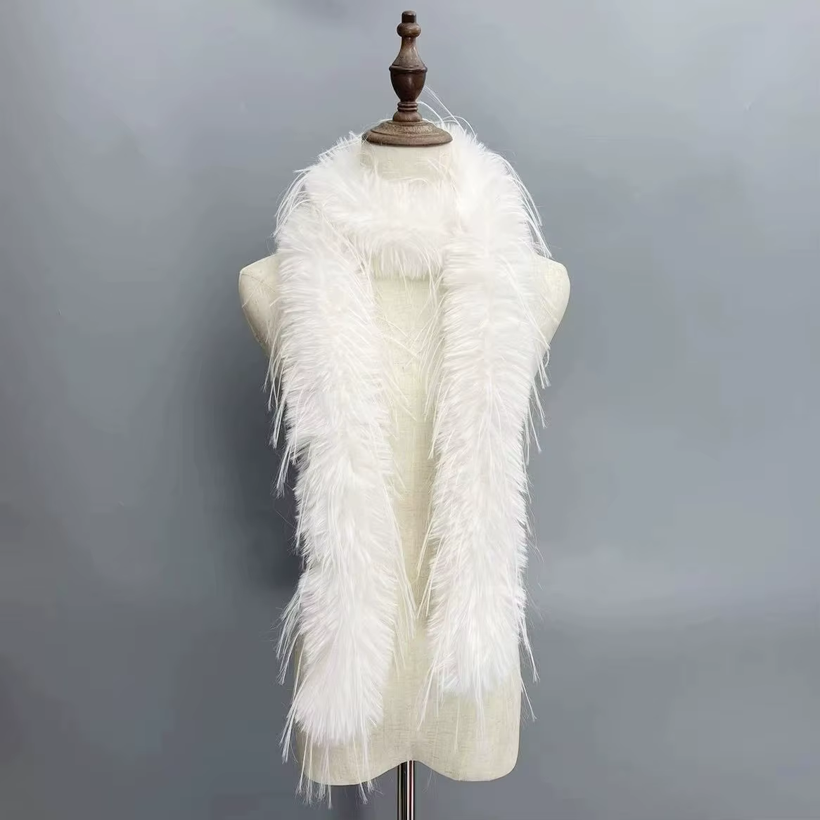 Écharpe pour femme style fausse plume de dinde, personnalité unique, automne-hiver, cache-cou chaud
