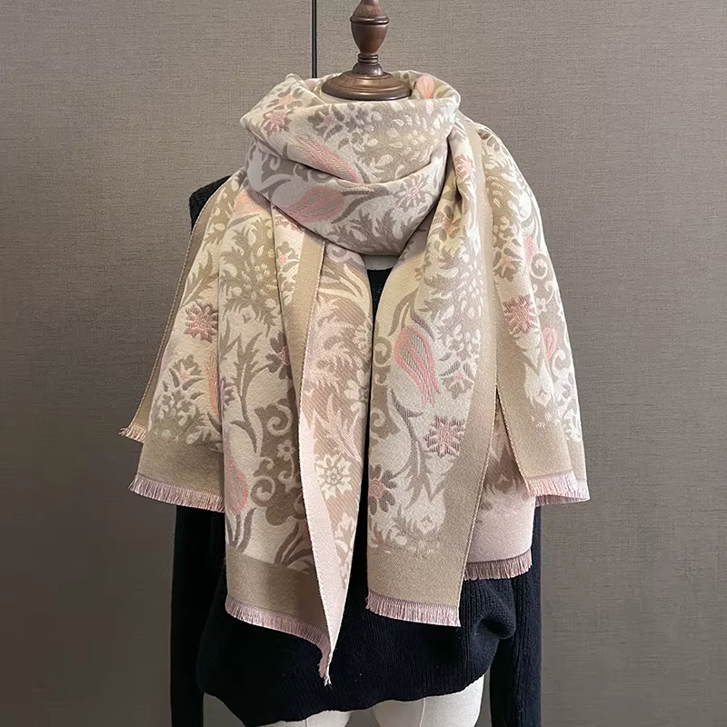 Écharpe chaude en cachemire pour femmes, couverture Pashmina de luxe, châle épais, foulard à la mode