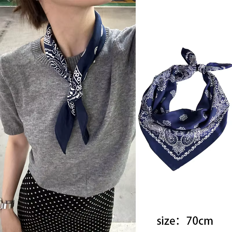 ◮ Foulard carré en soie motif fleur de cajou pour femme, nouveau style, haut de gamme, accessoire de