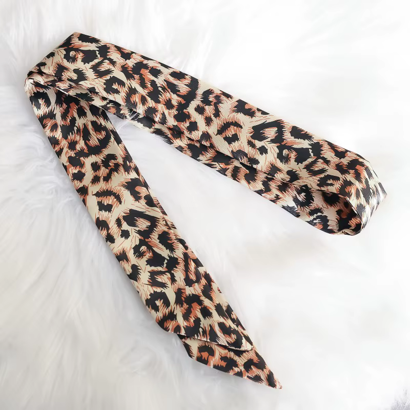 Offre spéciale imprimé léopard longue écharpe mince américain rétro foulard Y2K polyvalent sac taill