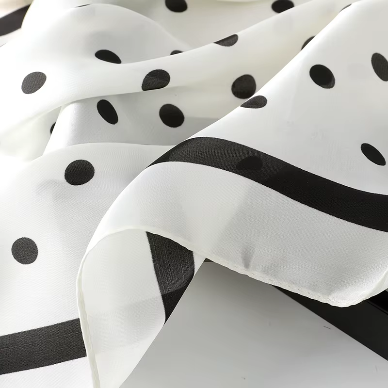 Dame cheveux Dot écharpe femme soie carré foulards bandeau pour femmes Bandana mode Foulard châles f