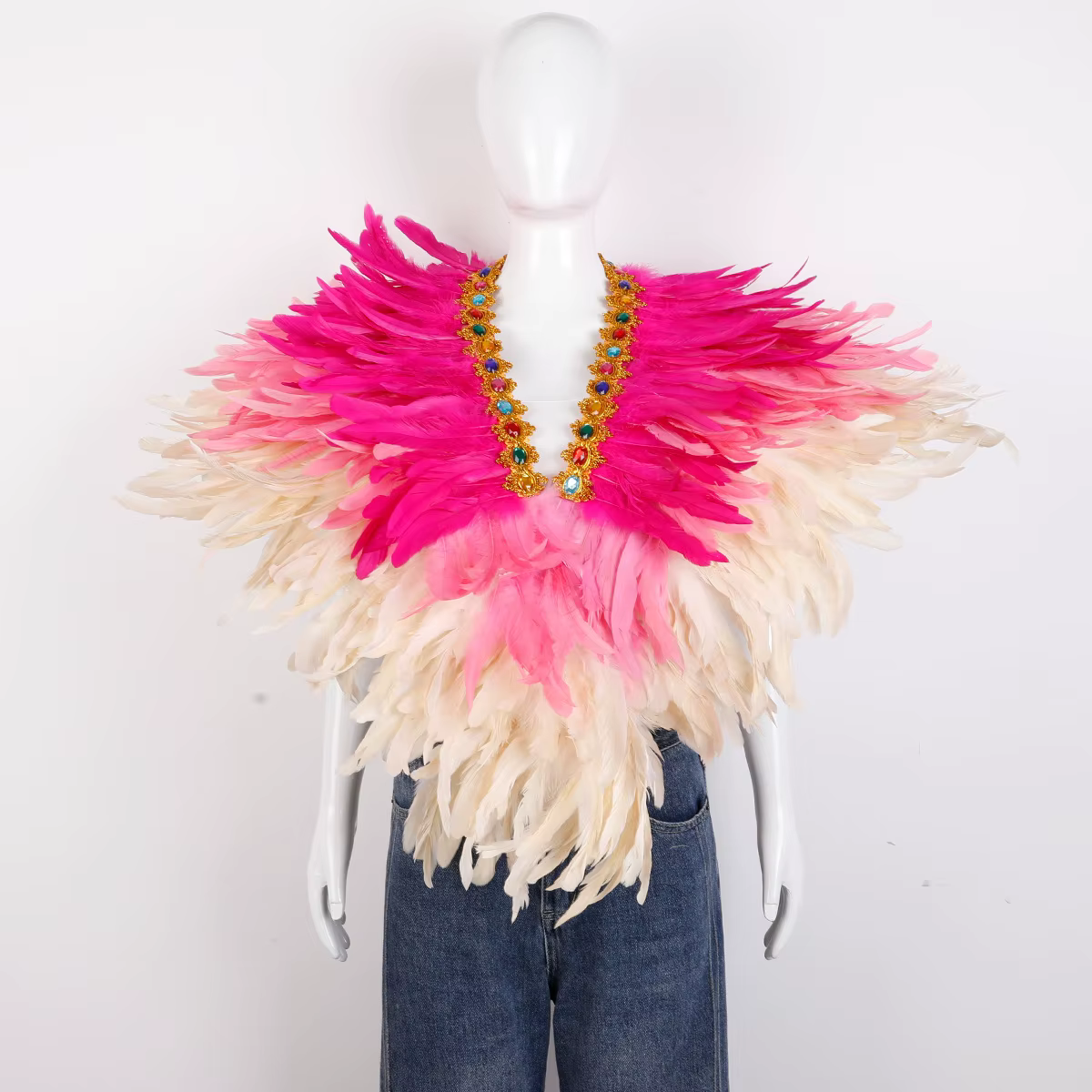 Foulards de cou pour femme, châle surdimensionné en plumes d'halloween, accessoires de Costume de bo
