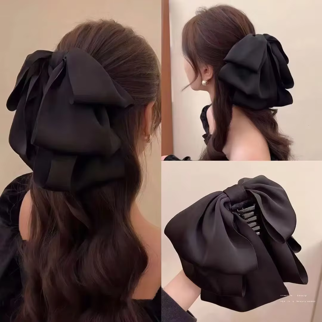 Pince à cheveux coréenne grande taille pour femmes, Barrettes à queue de cheval haute, couvre-chef p
