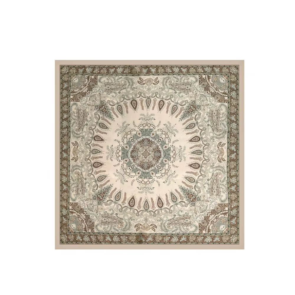 Écharpe carrée de luxe en soie 70*70cm, foulard en soie respirant avec motif imprimé, pour femmes et