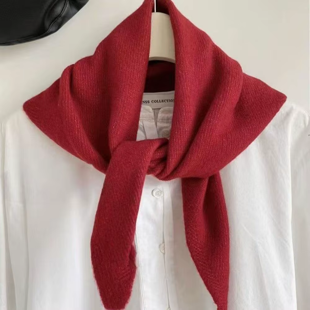 Polyvalent rayé laine tricoté Triangle écharpe femmes mode laine écharpe châle hiver chaud doux tric