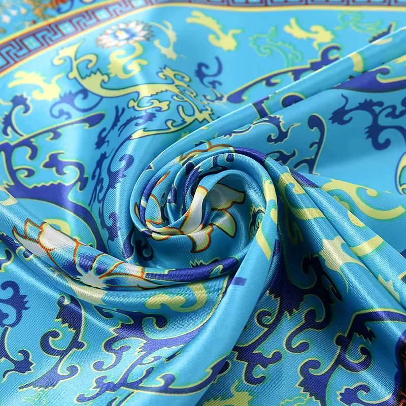 Foulard carré en soie pour femmes, marque de luxe, imprimé en Satin, Hijab, paréo, Bandana, châle, b