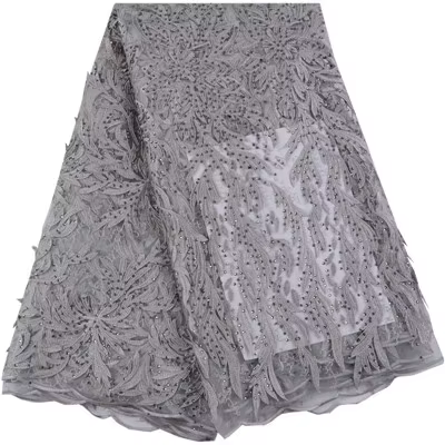 Tissu africain en dentelle et Tulle en maille, 5 Yards, de haute qualité, pour mariée nigériane, mar