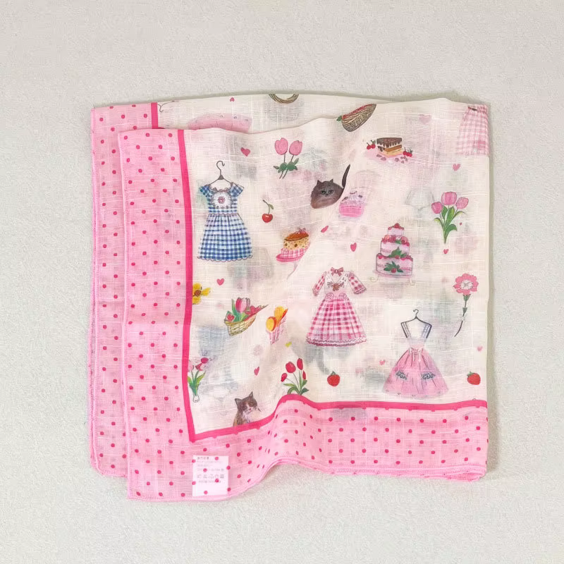 Nouveau style doux et féminin, petit foulard de style littéraire et occidental, petit foulard tendan