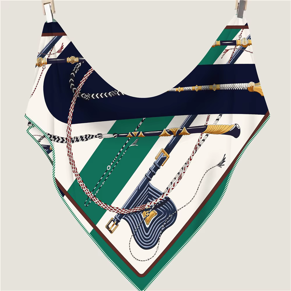 POBING 30% soie 70% cachemire écharpe femmes roulé à la main luxe imprimé Triangle foulards envelopp