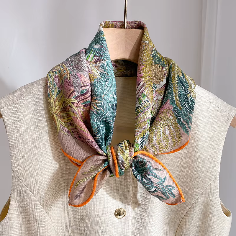 70% laine 30% Foulard en soie véritable pour femmes châles enveloppes Foulard foulards de haute qual