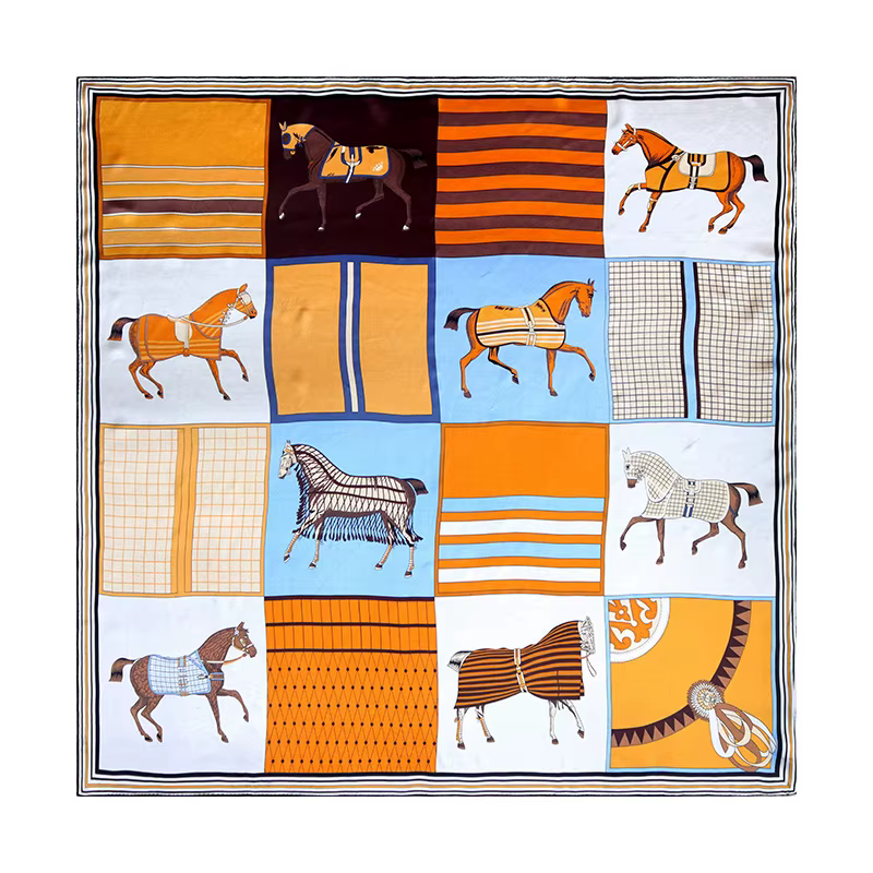 100% Foulard en soie 110CM femmes châle carré bords roulés à la main foulards Femme Foulard Femme tê
