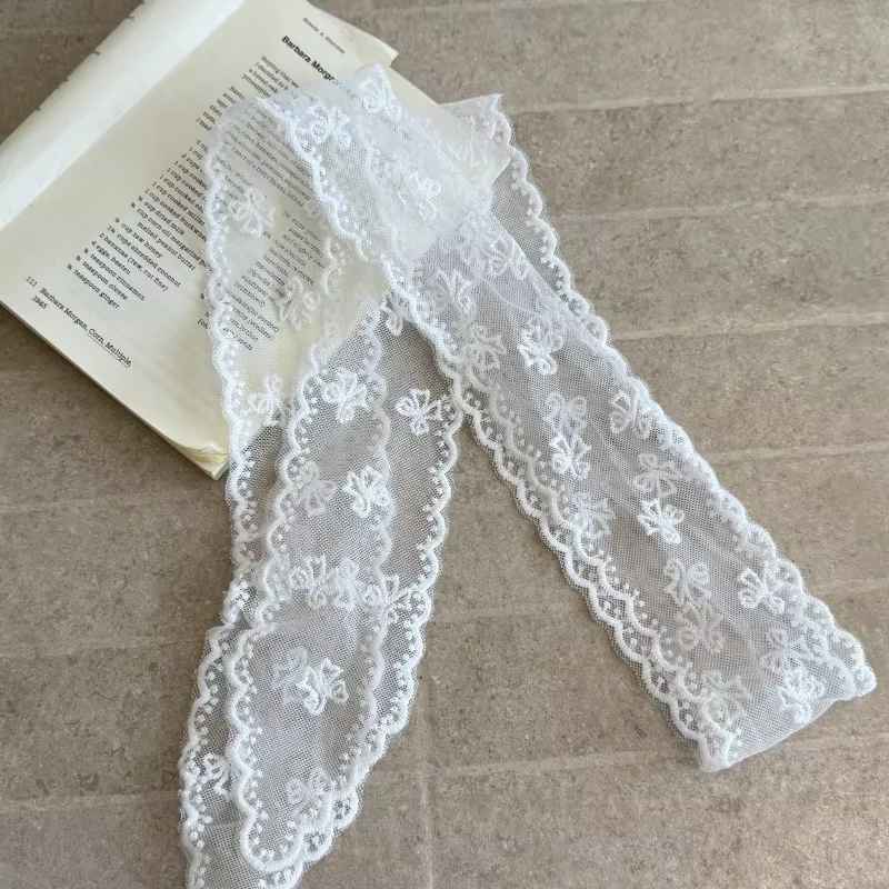Nouvelle dentelle florale cheveux écharpe longue maigre ruban foulard bande foulards voyage Photo ba
