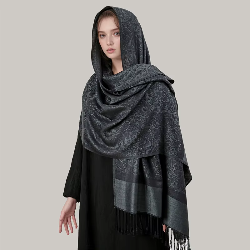 [T003] 1pc bohème mode Paisley Jacquard Pashmina écharpe gland dames Hijab châle enveloppement hiver