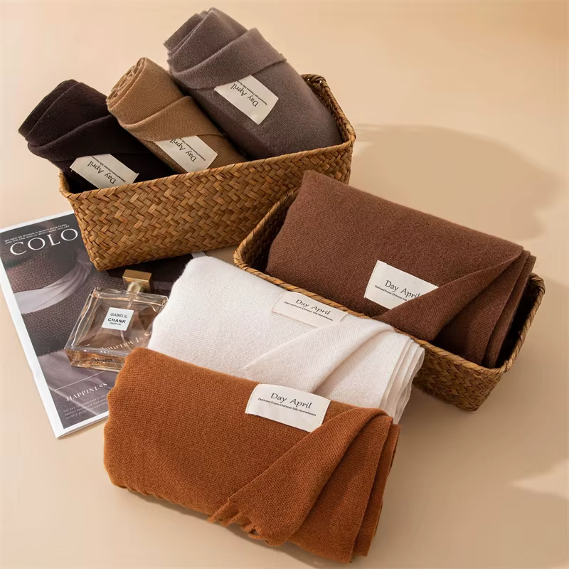Écharpe longue et chaude en cachemire pour femme, Hijab, couleur unie, châle enveloppant, Pashmina, 
