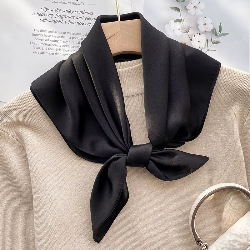 70Cm 100% foulard en soie de mûrier femmes foulards carrés Bandana Wrap foulard mûrier printemps mod