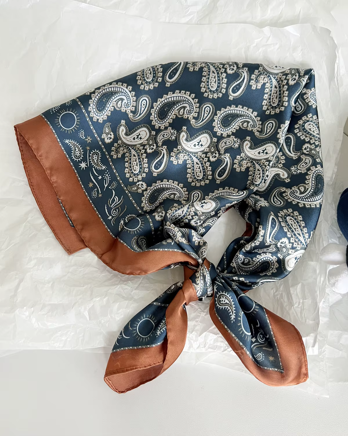 Paisley – foulard carré Vintage de printemps, léger, en mélange de coton, foulard bohème pour femmes