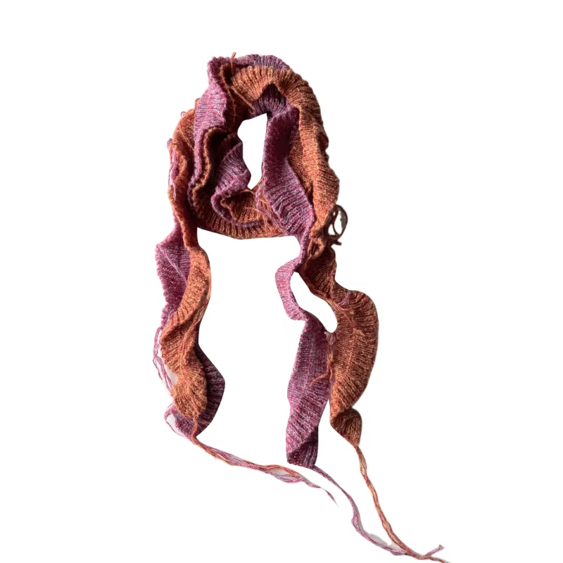 Écharpe à volants pour femmes, longue ceinture fine, cravate, écharpe cou, accessoires Photo pour fi