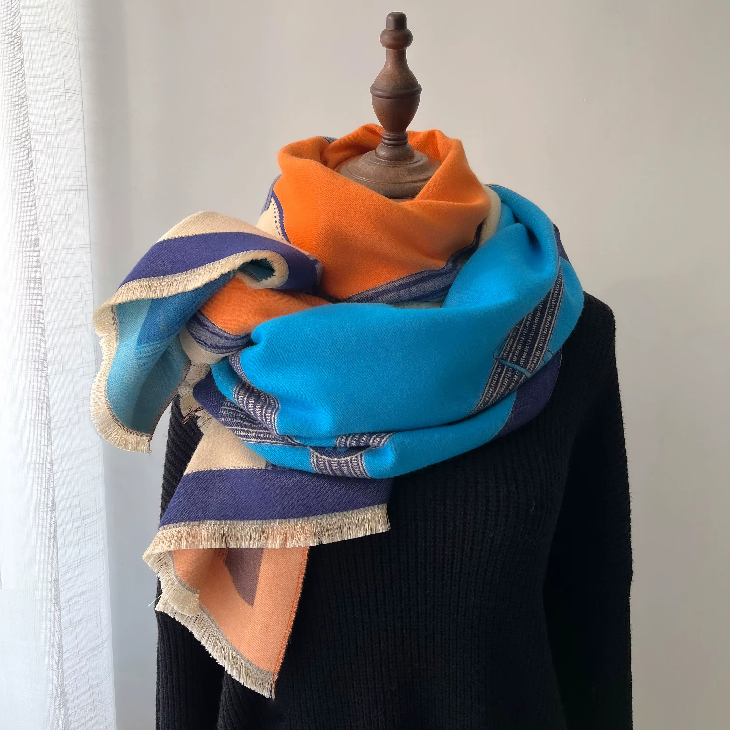 Écharpe en cachemire d'hiver pour femmes, imprimé de luxe, châle enveloppant, couverture épaisse et 