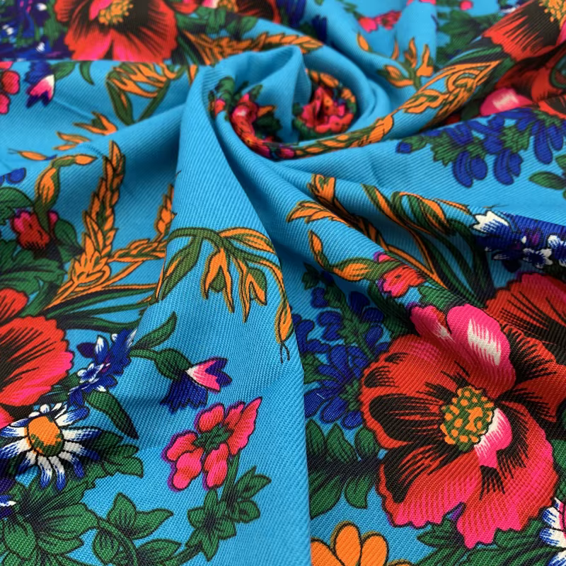 Foulard Imprimé Floral Rétro pour Femme, Bandana Carré, Châle, Bande de Sauna, Russe, National