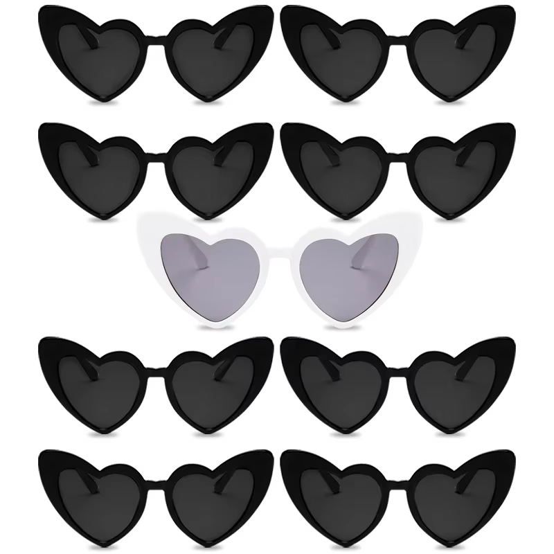 Lunettes de soleil en forme de cœur pour enterrement de vie de jeune fille, décor de mariage, récept