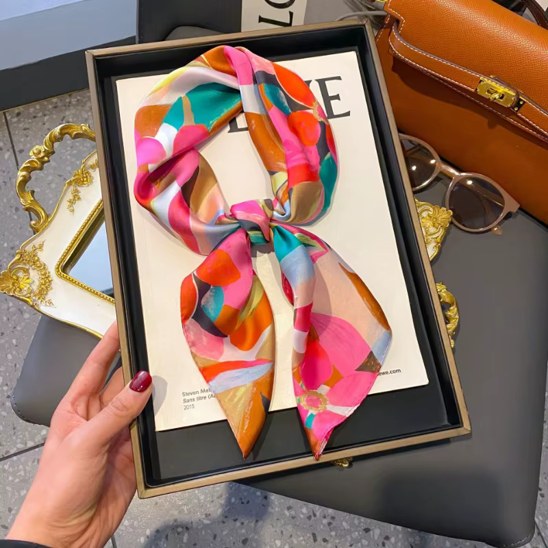 Écharpe imprimée Graffiti 68cm pour femmes, écharpe en Fiber de Polyester, mode polyvalente, vêtemen