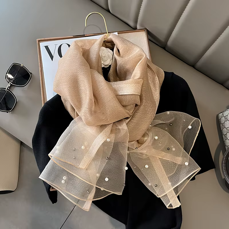 Écharpe de marque de luxe pour femmes, châle, couleur unie, en soie, en lin, été, bandana, Hijab, co