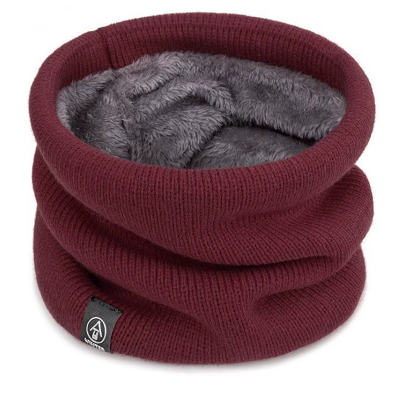 Écharpe tricotée chaude en peluche épaisse coupe-vent hiver cache-cou temps froid Sport de plein air