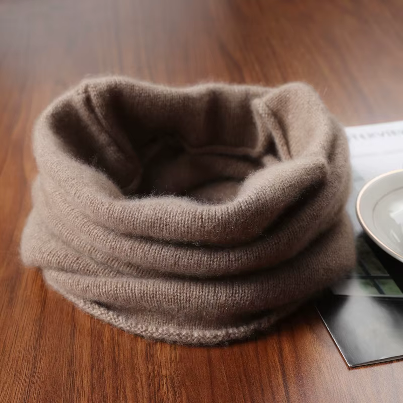 100% Pure laine tricoté anneau écharpe élégant foulard femme doux chaud cachemire faux col cou plus 