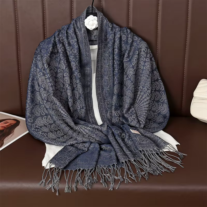 [T123] 70*180 cm Style ethnique en plein air femmes Paisley Jacquard écharpe épais cachemire gland c