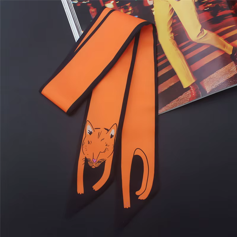 Foulard en soie fin imprimé animal 17 couleurs, nouvelle collection 2024, pour femme, marque de luxe