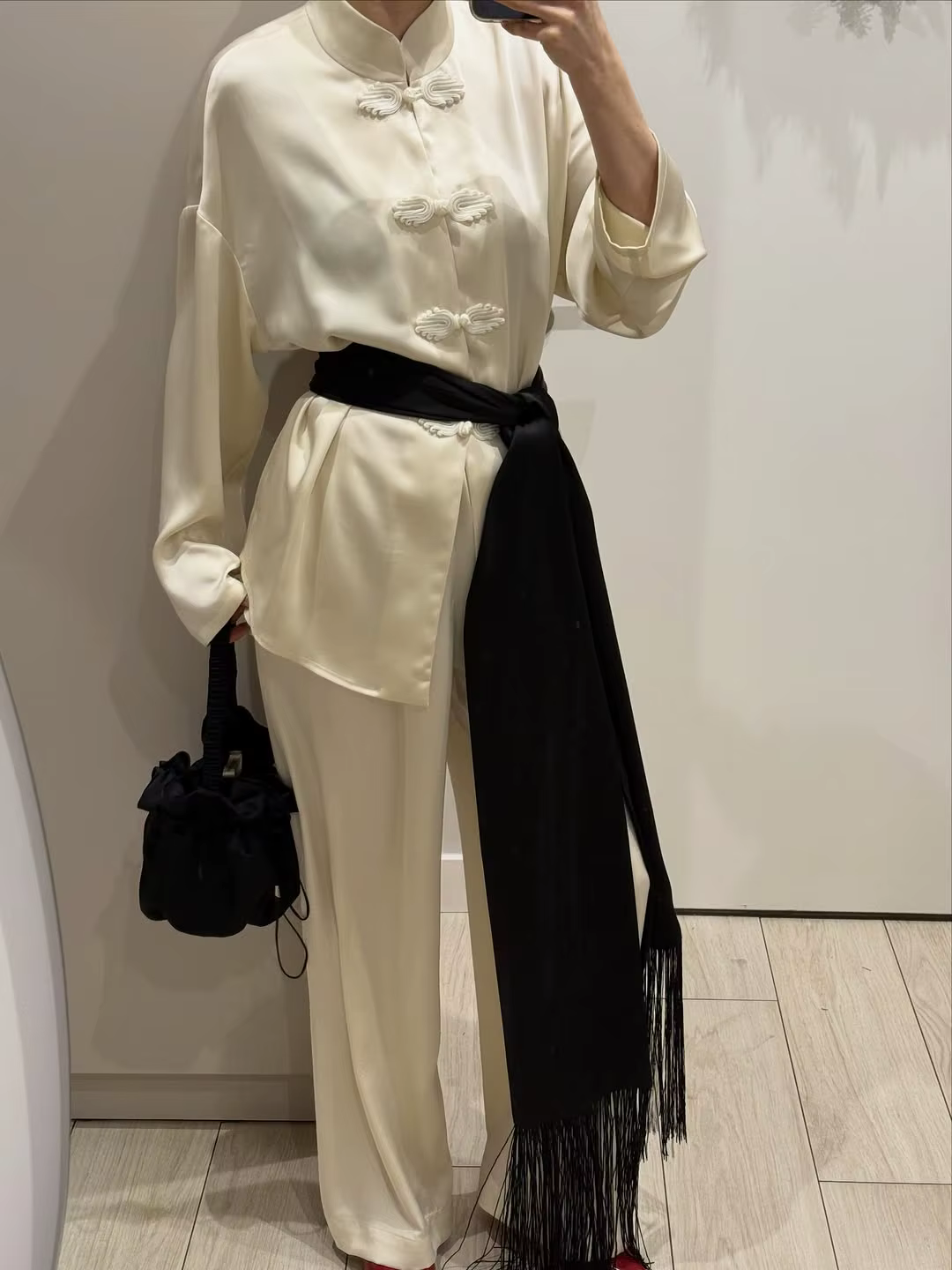 Écharpe décontractée en satin à franges pour femme, couleur unie, soyeuse, grande taille, châle enve
