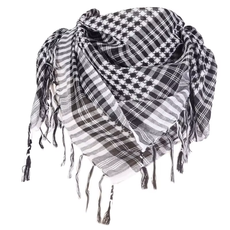 Ethnique Keffiyeh foulard à franges Arafat Hijab Shemagh écharpe arabe visage couverture anti-poussi