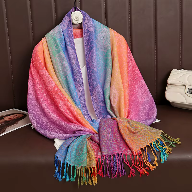 Écharpe en cachemire pour femme, marque de luxe, imprimé, châle chaud et enveloppes, Pashmina, Banda