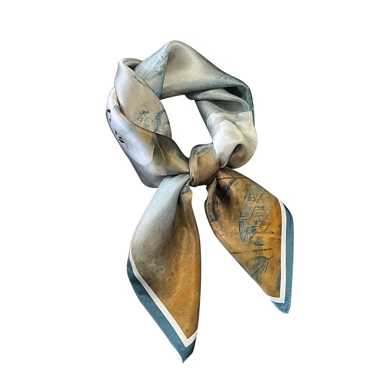 100% Foulard carré en soie naturelle femmes bandeau Foulard haute qualité Bandana foulards femme Fou