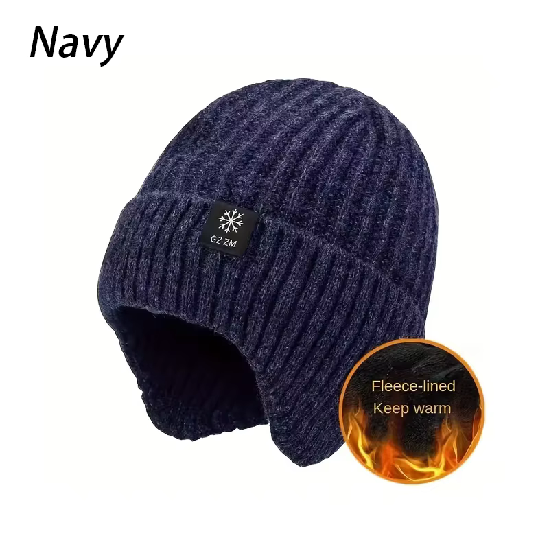 Chapeau + écharpe pour hommes, ensemble de Protection des oreilles chaud, laine tricotée épaisse, re