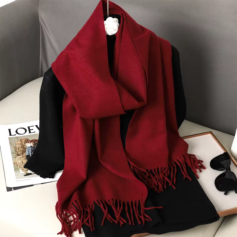 63 couleurs solide femmes hiver écharpe chaud gros cachemire châle en plein air luxe glands Pashmina